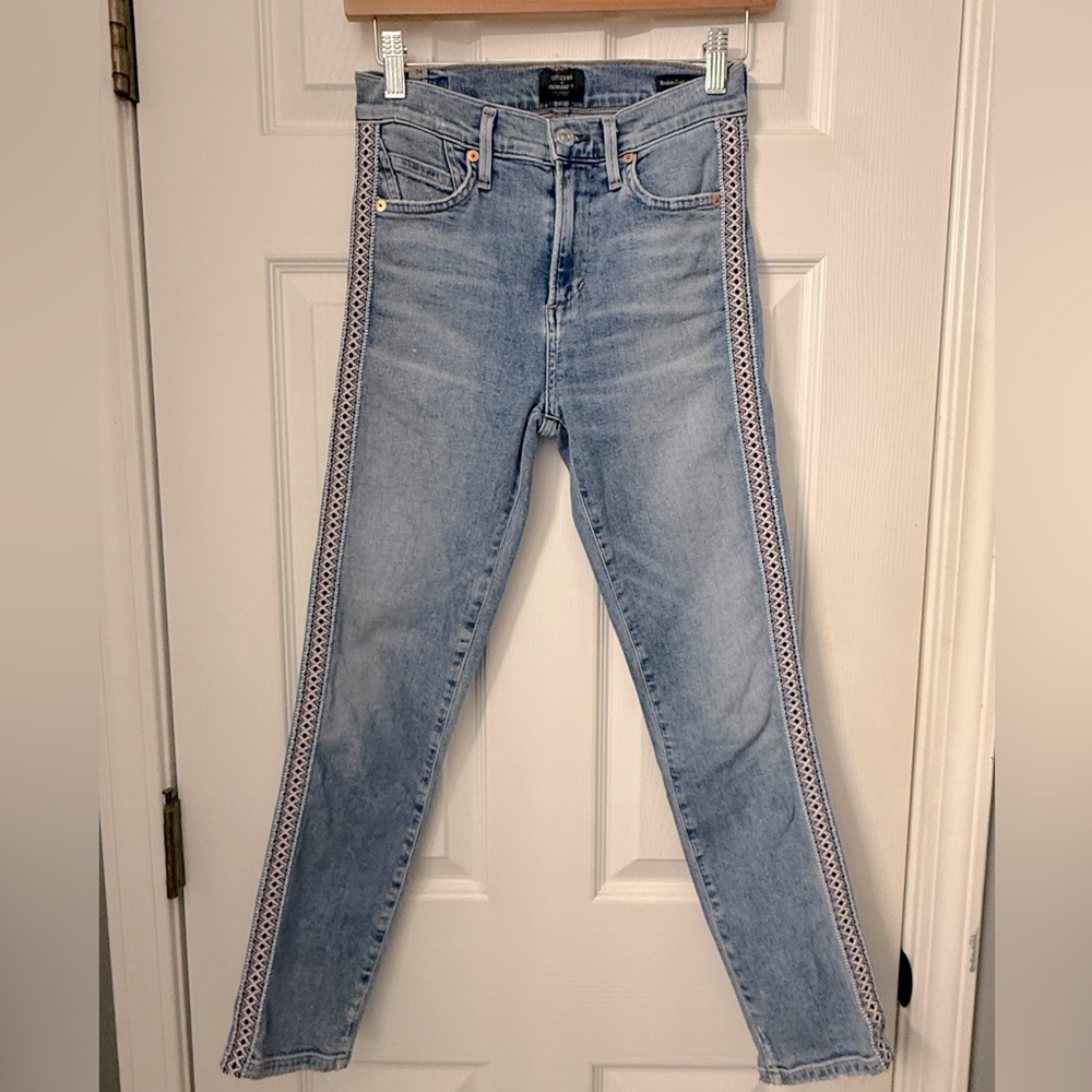 Vintage Citizens of Humanity beaded trim skinny jeans